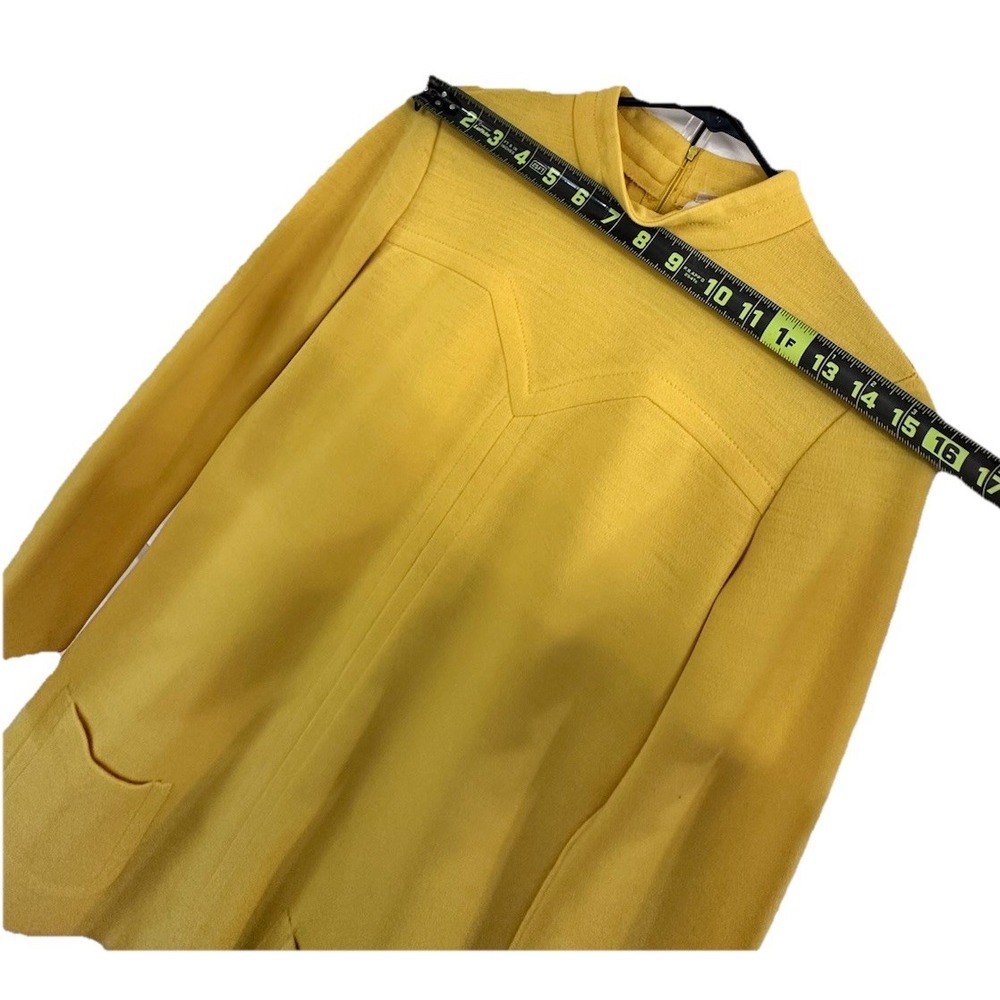1970's Vintage Butte Knit Yellow Mustard‎ Dress Womens Size Small/Medium - Picture 8 of 12
